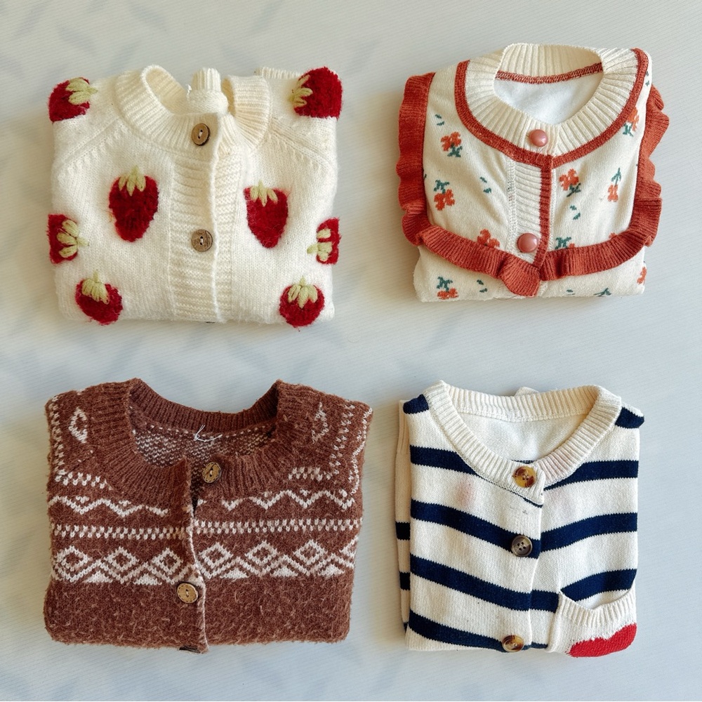 Bundle 3pcs Cozy Knit Toddler Cardigan 1-2y